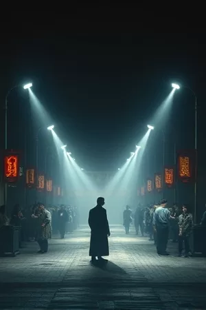 老班长在营区走廊整理旧照片的竖版人物特写
